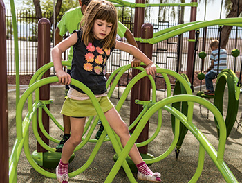Climbing is one of the benefits of playground equipment