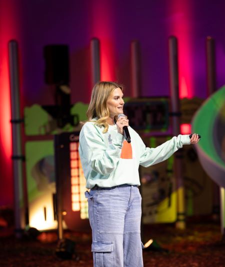 Dr Ariel Mansholt speaking at the Landscape Structures annual sales meeting